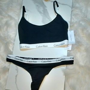 Calvin Klein bralette and thong